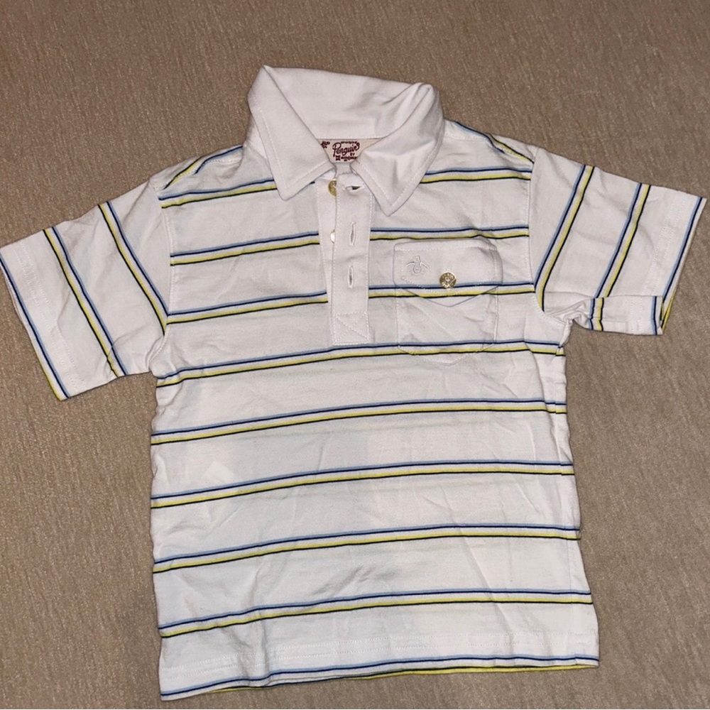 Original Penguin Classic White Striped Kids Polo Shirt